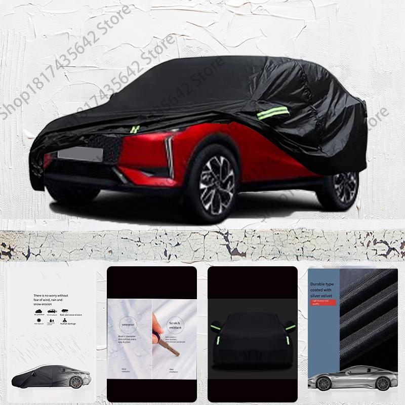 For DS3 Fit Outdoor Protection Full Car Covers Snow Cover Sunshade Waterproof Dustproof Exterior Car Cover Black