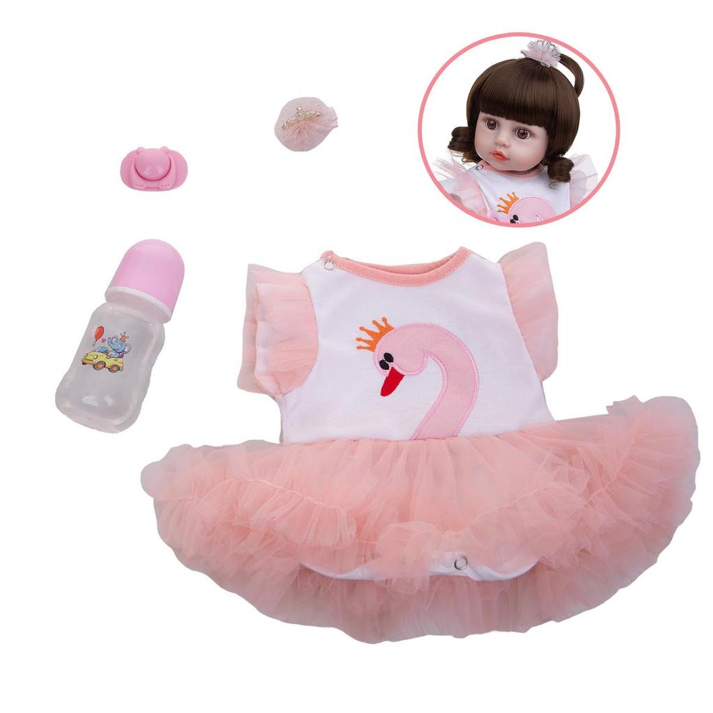 19 Zoll 49 cm wasserdichte Reborn Babypuppen aus Vollsilikon-Vinyl, Neugeborenes Spielzeug für Kinder, Geburtstagsgeschenke, Spielkameraden