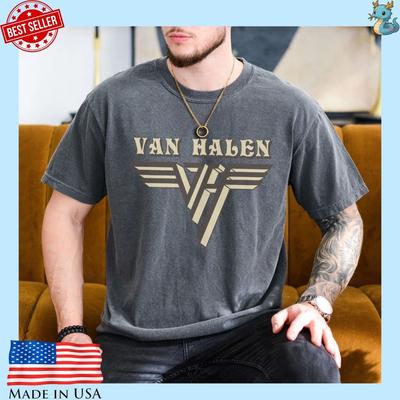 Tričko s logem Van Halen Vintage tričko rockové kapely 70. léta Grafické Pohodlné Unisex tričko