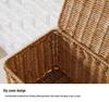 Nordic Style Rattan-Look Woven Storage Box with Lid for Bedroom and Household Organization.