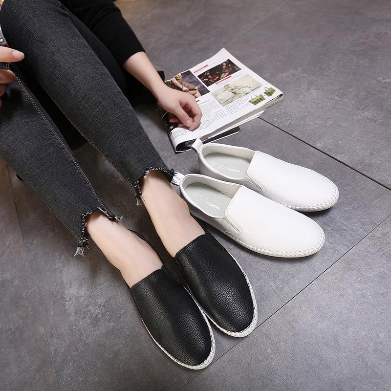 Mocassini bianchi versatili slip-on da donna – Scarpe casual basse da sera per l'autunno 2025