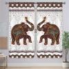2 Pcs Mandala Elephant Curtains Ethnic Pattern Living Room Bedroom Sun Shade Decorative Curtains Bohemian Style Curtains