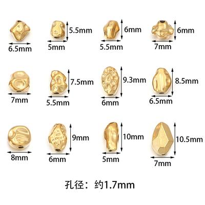 5-10pcs/lot Stainless Steel Spacer Beads Irregular Shape Big Hole Loose Bead For DIY Charms Bracelet Necklace Making Accessories