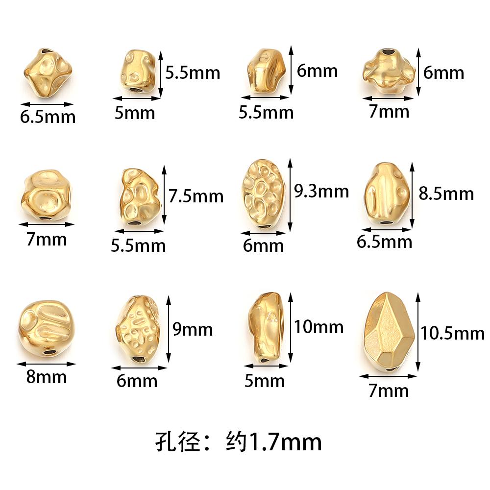 5-10pcs/lot Stainless Steel Spacer Beads Irregular Shape Big Hole Loose Bead For DIY Charms Bracelet Necklace Making Accessories