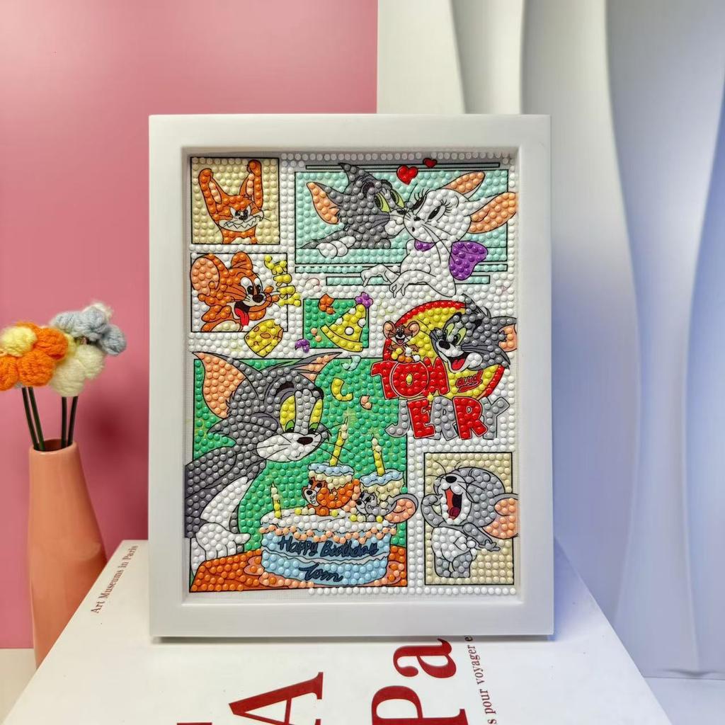 Children'S Diamond Painting Framed Handmade Diy Material Bag Sanrio Diamond Paste Painting Concentration Toy