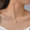 Oval White Zircon Pendant Necklace Earrings for Women,Gold Color Stainless Steel Necklaces,Exquisite Jewelry Gifts