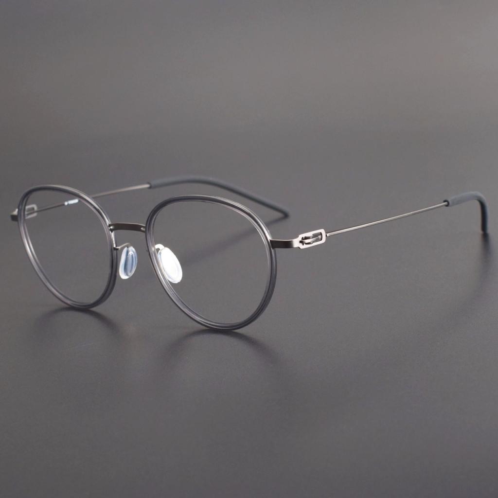 Unisex L1043 Ultra-Light Pure Titanium Glasses Frame - Minimalist Casual Style, Suitable for Prescription Lenses.