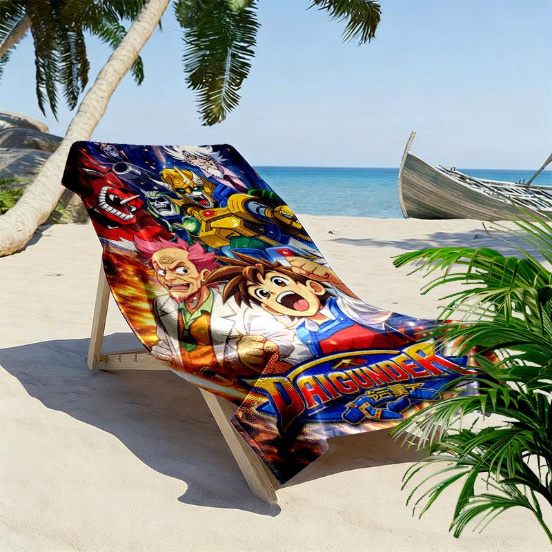 Daigunder Gambar Robot Print Beach Towel, Large Soft Quick Dry Towel for Beach Camping Swimming