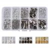Cord Ends Lobster Claw Clasps Jump Rings Extension Chains Jewelry Findings Kit - Silver, 5MM