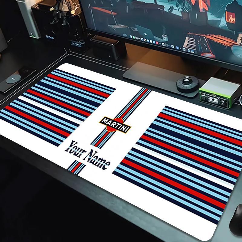 Martini Custom Name Large Size Mouse Pad Large Gaming Table Cushion Non-slip Laptop Tablet Big Mousepad XXL Mat Mini PC Playmat With Lock edge