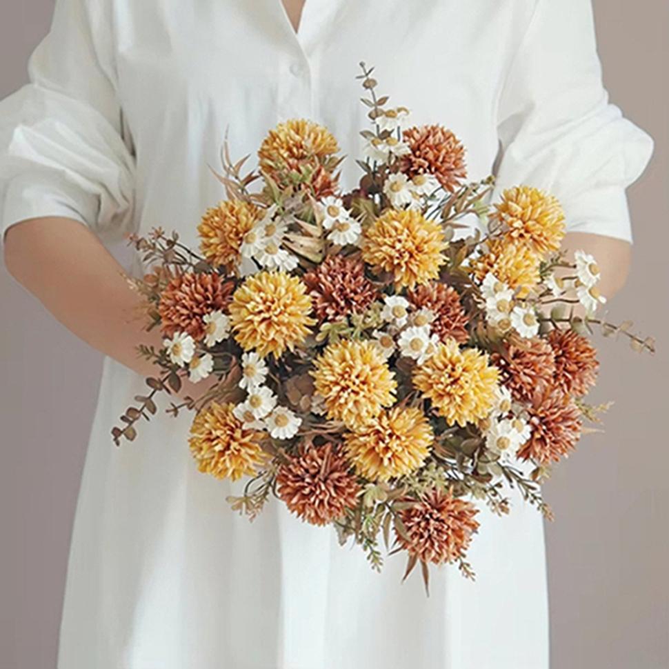 1Pc Silk Chrysanthemum Artificial Flowers Diy Wedding Home Christmas Room Decor Bridal Bouquets Table High Quality Vases Fillers