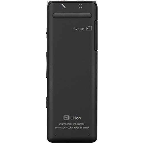 Sony IC Recorder USB 4GB Slim and Lightweight with S-Mic System, Up to 22 Hours of Continuous Use, Clear Voice Function, Black (ICD-UX570F B)