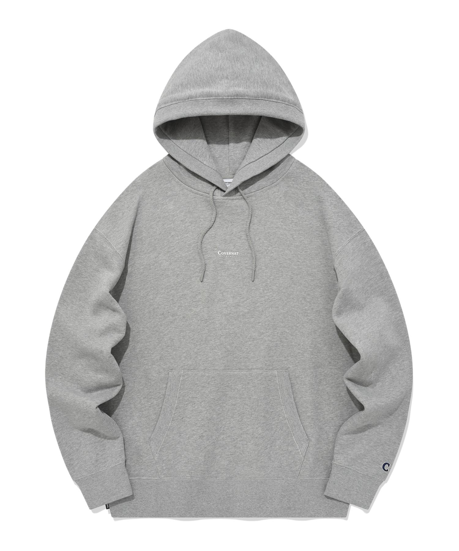 Covernat Oversized Small Authentic Logo Hoodie Melange Grey Melange Gray/L