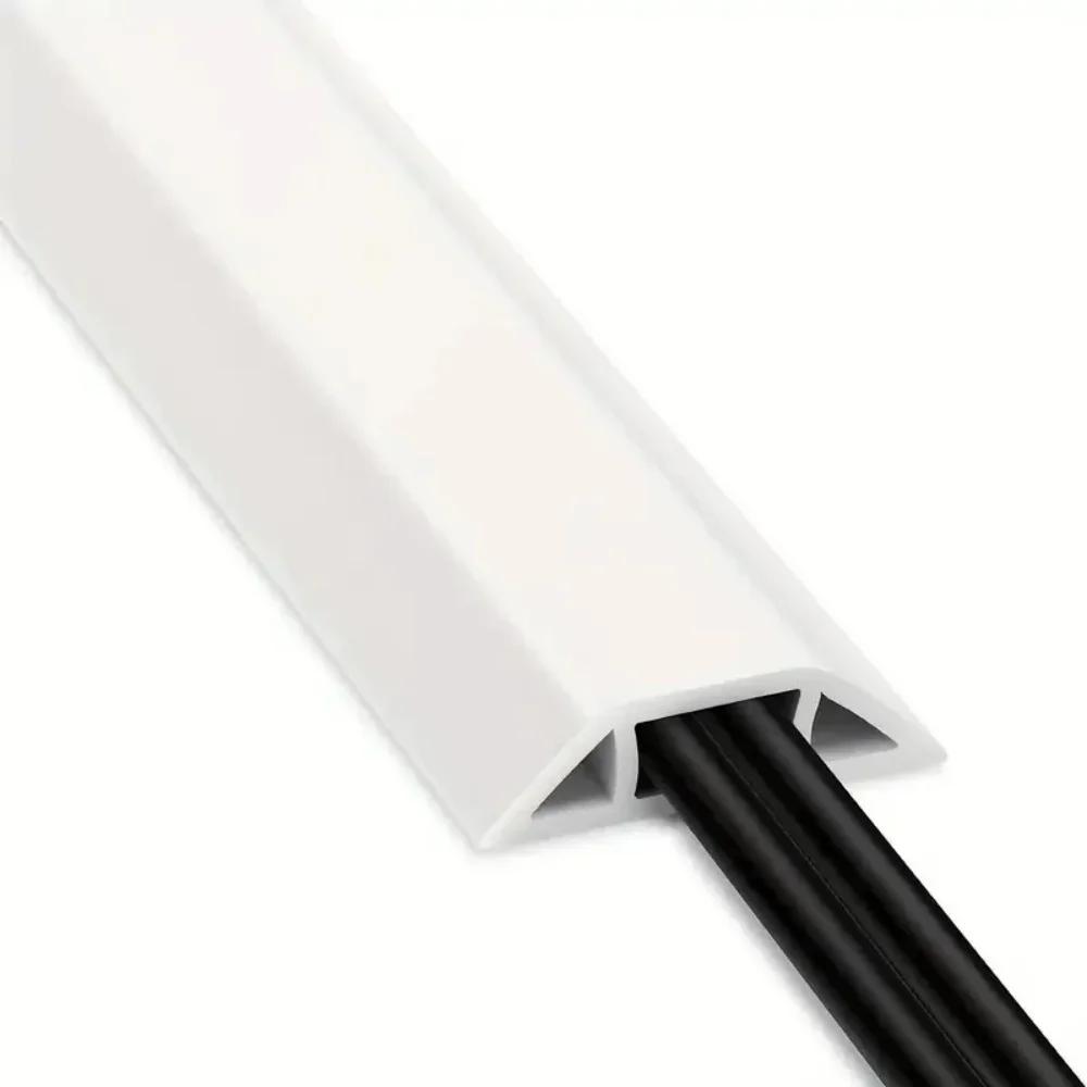 1PC Floor Cable Cover PVC Cord Protector Self-Adhesive Power Cable Protector Electric Wire Duct Slot Cable Manage For Home
