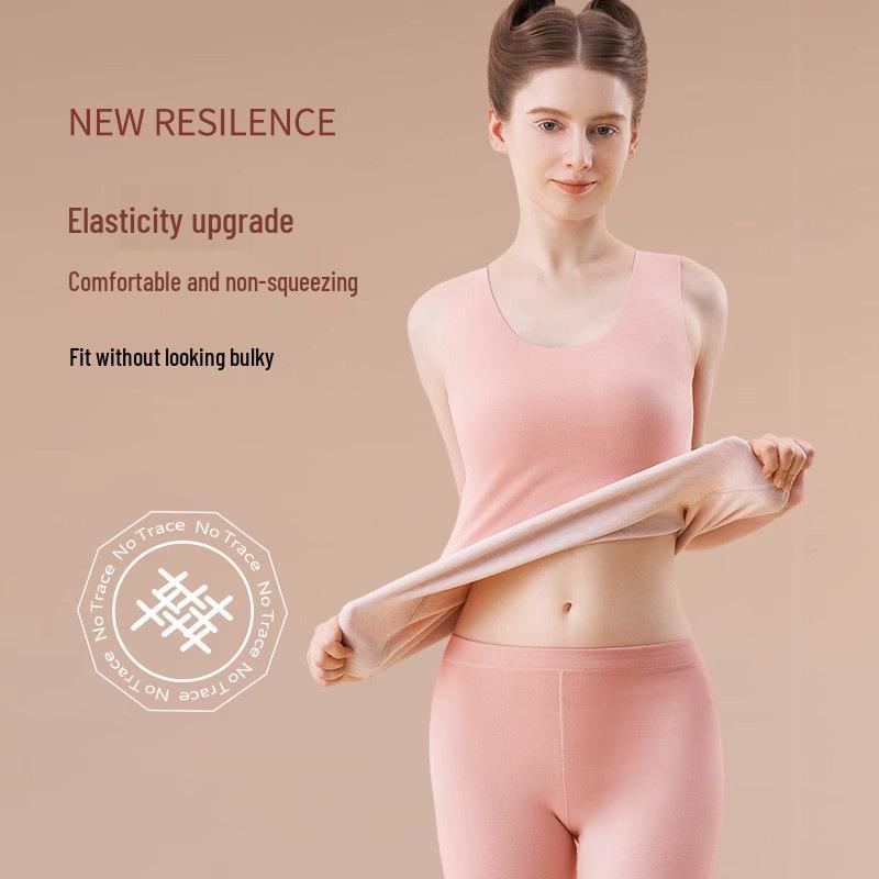 Silk Wool Warm Couple Vests - Men's & Women's Seamless Fleece-lined Base Layer for Autumn/Winter