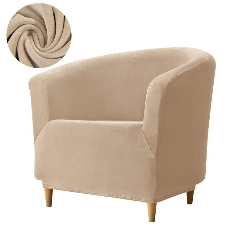 Velvet Leisure Club Armchairs Chair Covers Stretch Sofa Slipcover Removable Elastic Sofa Couch Cover for Bar Counter Solid Color