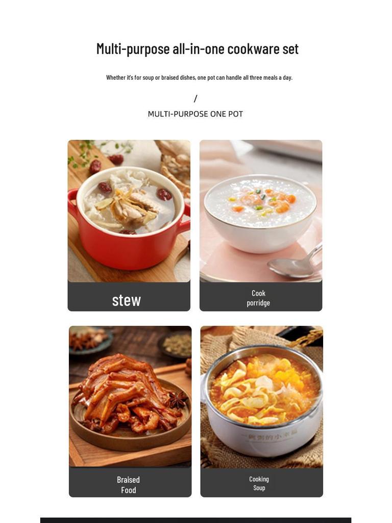 Stainless Steel Double-Ear Stockpot Set: Thickened Arc Design for Soup, Noodles, and More - 3-Piece Household Cookware Set.