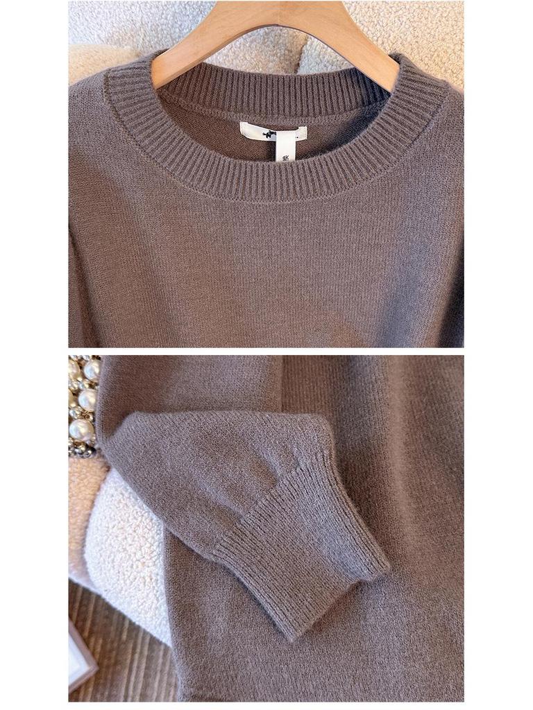 Plus Size Women's Winter Sweater: Round Neck, Long Sleeve, Fashion Base Layer (130-350 jin)
