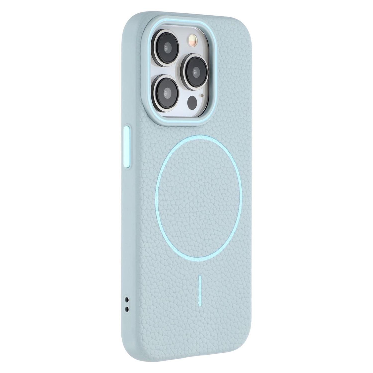 

Для iPhone 15 Pro Магнітний чохол Текстура лічі TPU Чохол для телефону Сумісний з MagSafe Blue