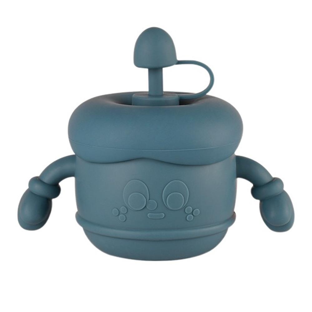 

Непроливаемые поильники для малышей, мягкие силиконовые чашки для питья с трубочками, тренировочная чашка для ребенка, детские вещи темно-синий