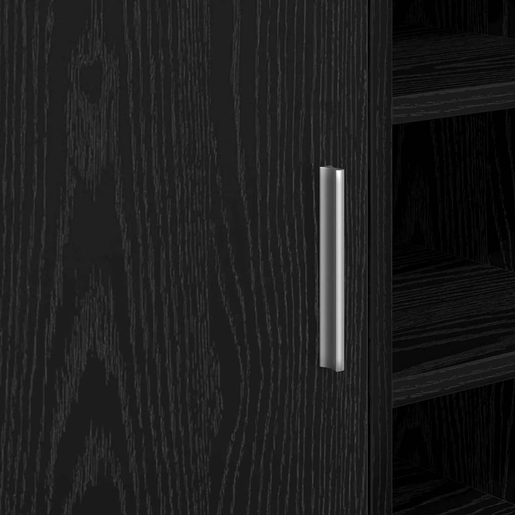 Bathroom Cabinet with Door Black Oak Effect 63 x 29 x 55 cm