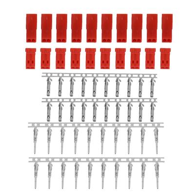 JST Female and Male Plug Battery Red Color Housing & Connector Pin Set (10 Pairs)