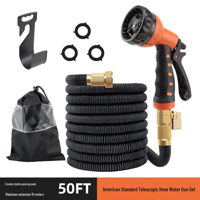 Automatic Retractable Magic Hose with Garden Sprinkler & High-Pressure Car Wash Water Gun