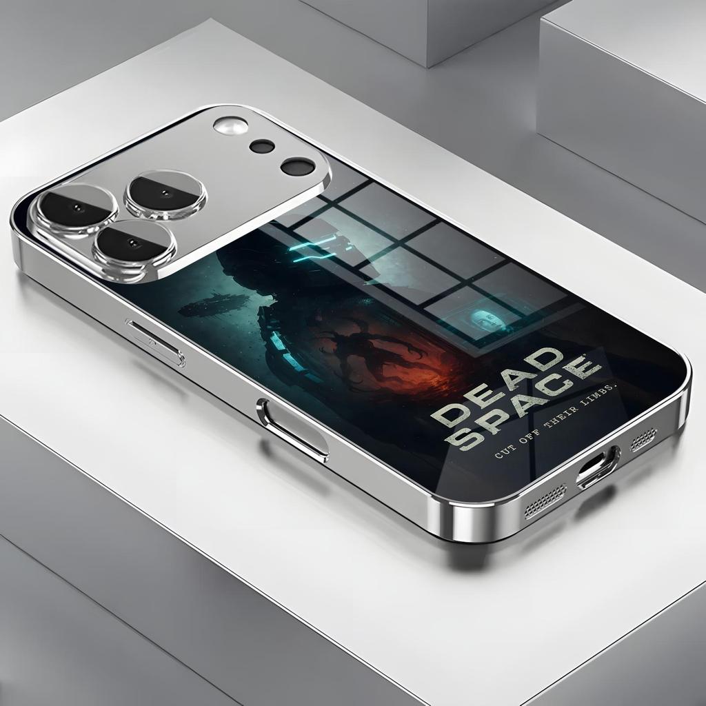 hot game Dead Space Phone Case For iPhone17 16 16e 15 14 13 12Plus Mini Pro Max Electroplated glass Phone Case