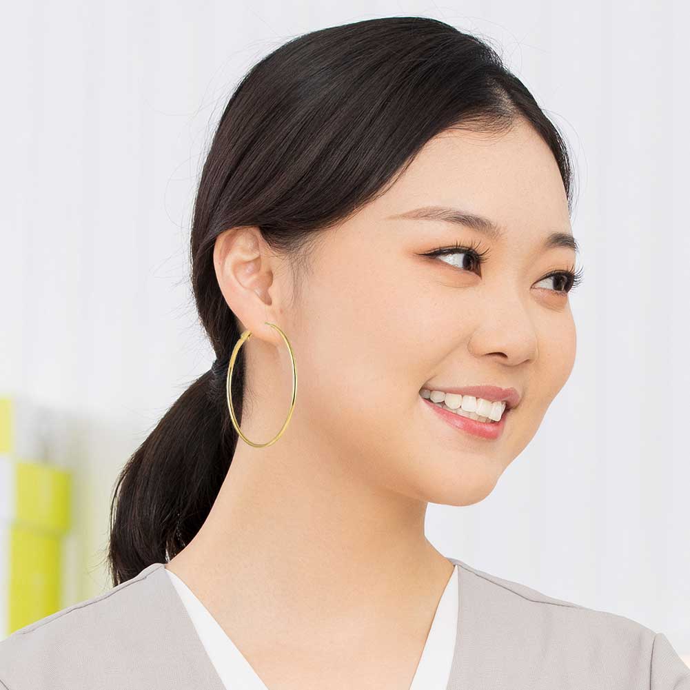 6PCS Round Circle Endless Earrings Gold and Silver 30/40/50mm Circle Earrings Party Wear Earrings Gifts for Birthday Christmas