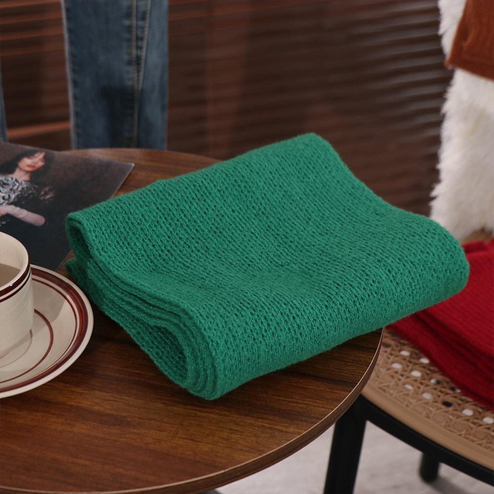 Long Solid Color Scarf Imitation Cashmere Wool Shawl Cute Knitted Scarves  Girl