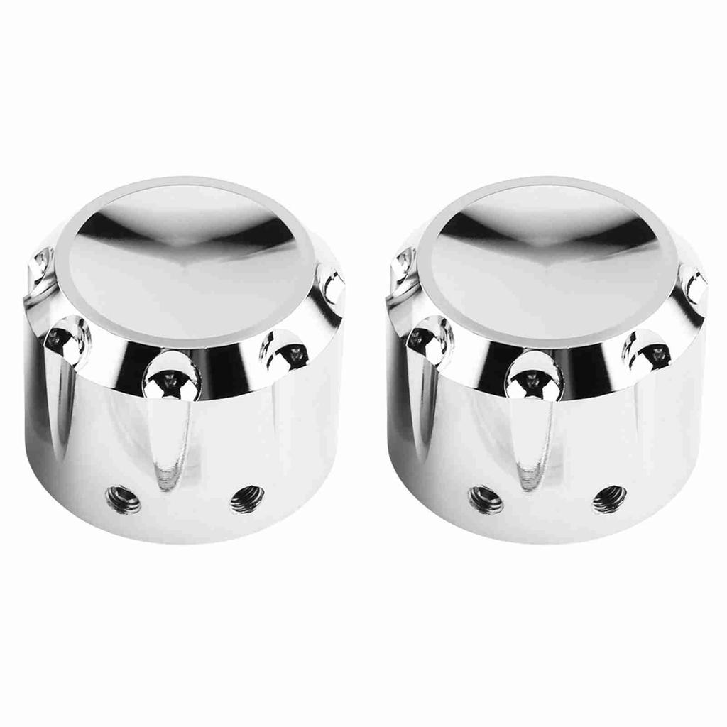 2pcs CNC Aluminum Motorcycle Front Axle Skull Nut Bolt Cover Cap (Plating)