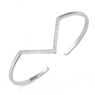 [M6200] - Silver Bracelet 'Goddess' Silver White (rhodium-plated) - 30x22 Mm