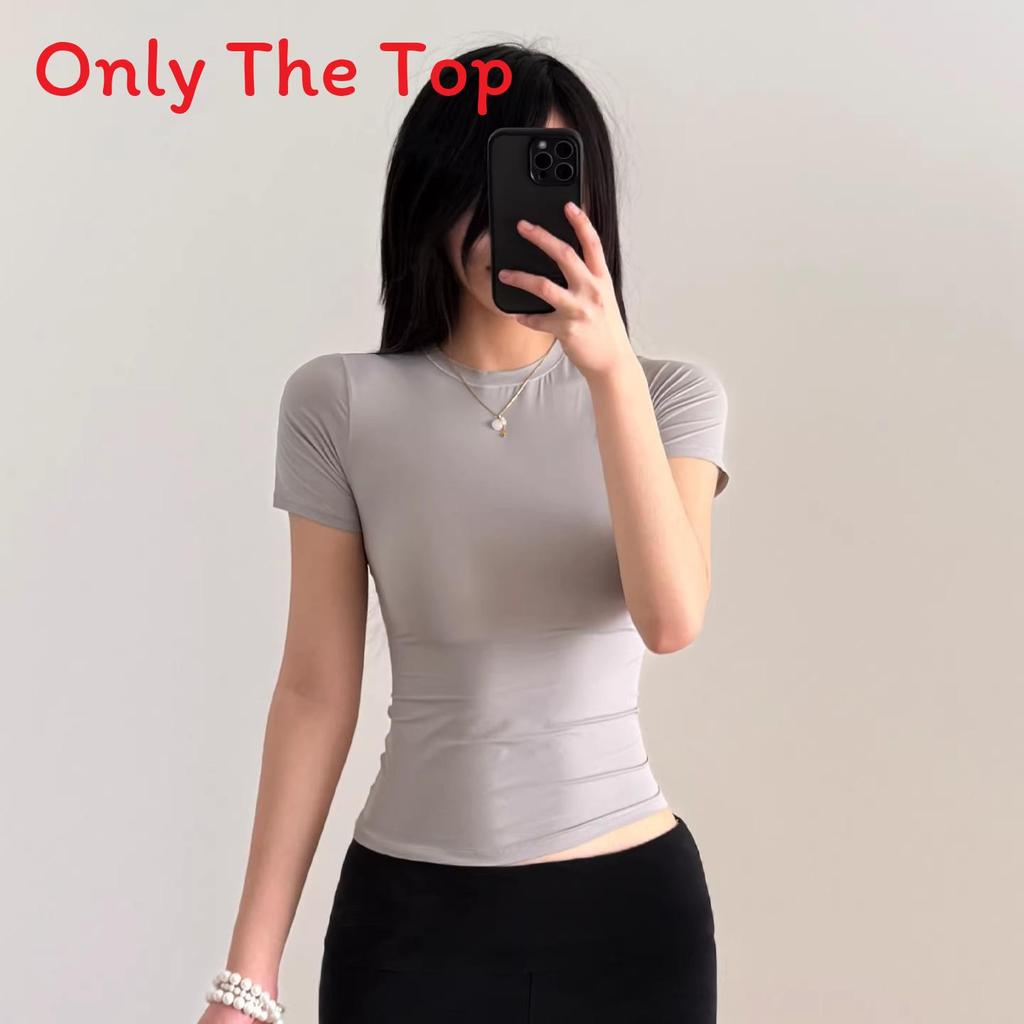 Basic Slim Fit T Shirt With Nylon Fabric For Casual Wear And Yoga