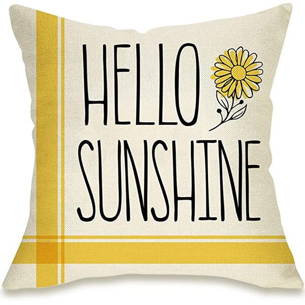 Summer Sunflower Pillow Case Linen Print Sun Flower Home Sofa Pillow Plant Flower Pillow
