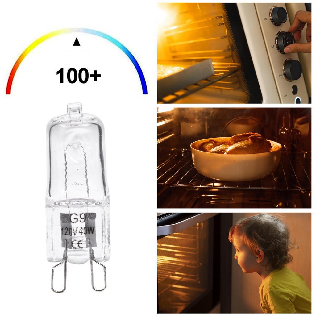 40W G9 Oven Light High Temperature Resistant Durable Halogen Bulb Lamp 350 Lumen For Refrigerators Ovens Fans 110-130V/220-240V