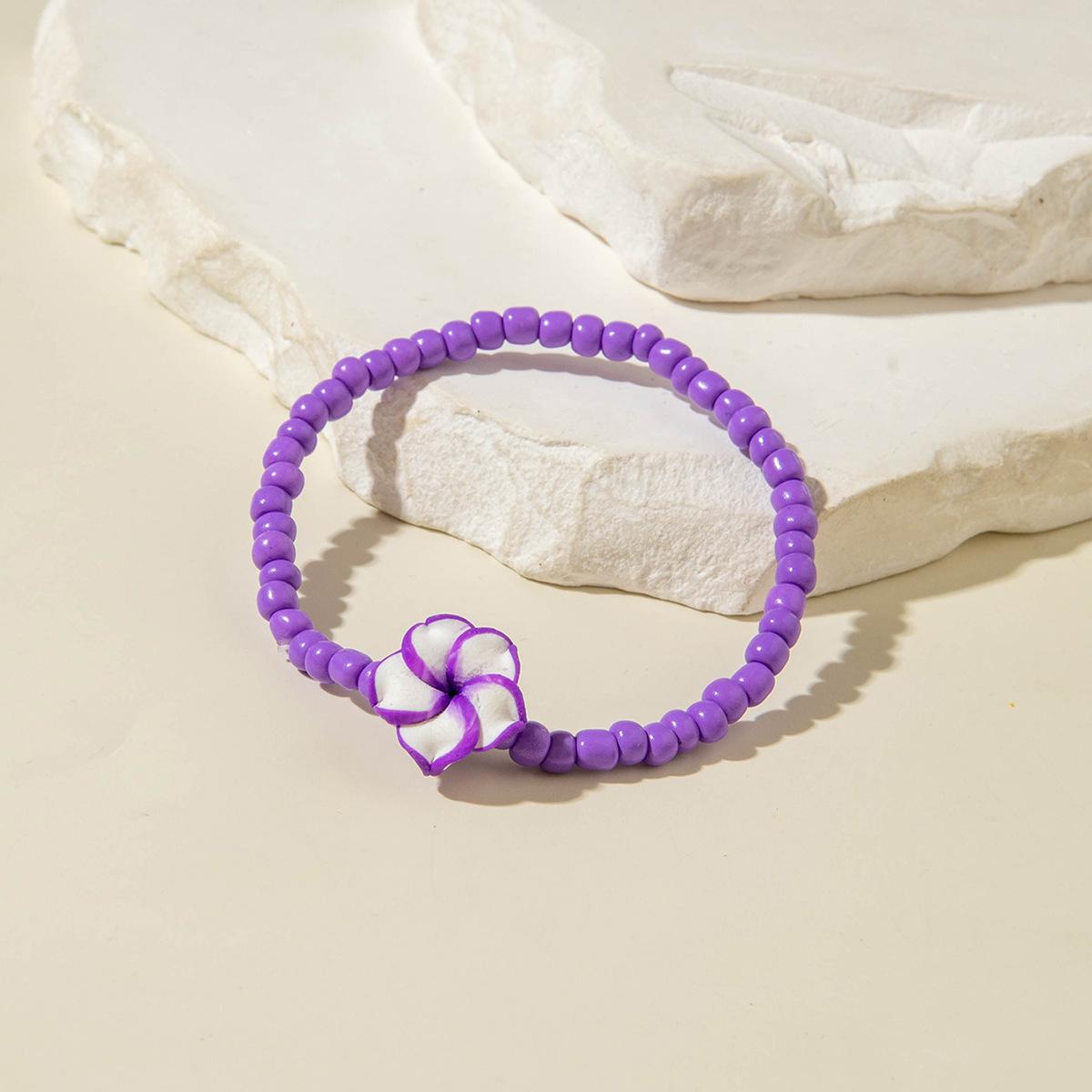

Popular soft pottery flower bracelet handmade beaded bracelet simple jewelry wholesale