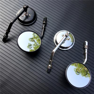 Black/Chrome Motorcycle Mirrors 8mm Thread Rear View Mirror For Harley XL 883 Road King CB400