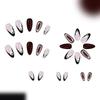 Pack of 24 French False Nail With Leopard Design Striped Floral Patterns Steel Beads For Women Elegant Press On Nail