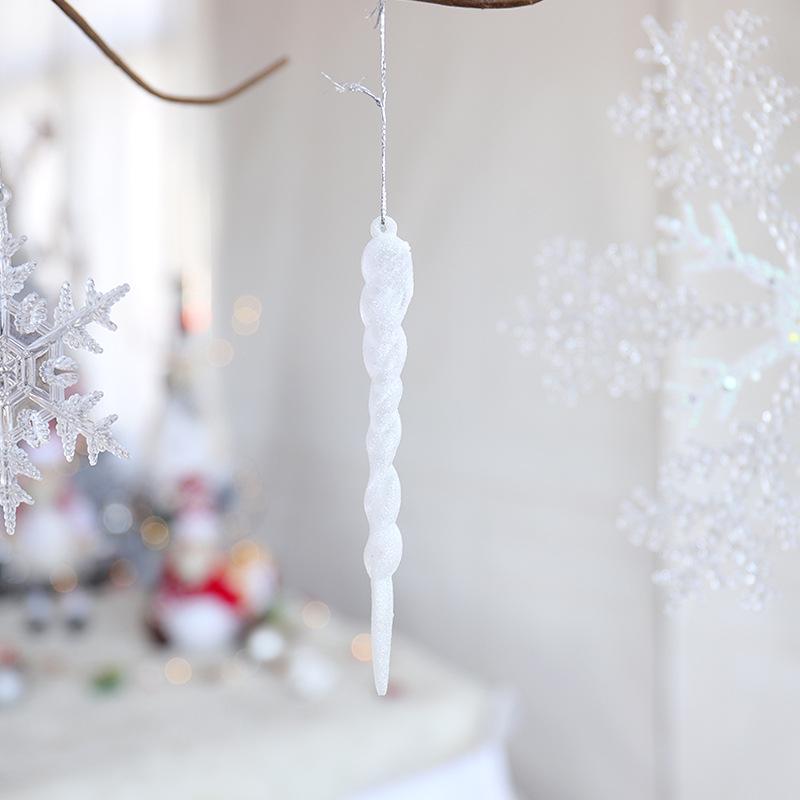 Ornament de Crăciun Fulg de Nea: Gheață Acrilică pentru Decor de Sărbători sau Instalație de Nuntă, Alb Transparent