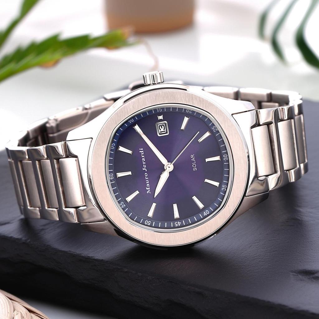 steel 3 ATM water [Mauro Gerardi] Solar-powered, all-stainless wristwatch, resistant, men's MJ053-2