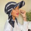 Floral Print Strapped Baseball Cap With Brim Wrap Hair Summer Headscarf Hat Breathable Versatile Turban Hat Everyday Outfits