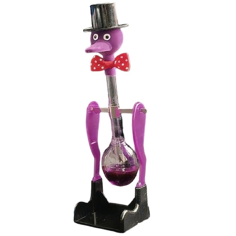 Ornement d'oiseau à mouvement perpétuel, canard en verre liquide permanent sans arrêt, jouet pour décoration de bureau à domicile