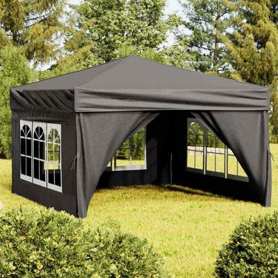 Vidaxl Foldable Party Tent With Walls, Anthracite, 3X3 M