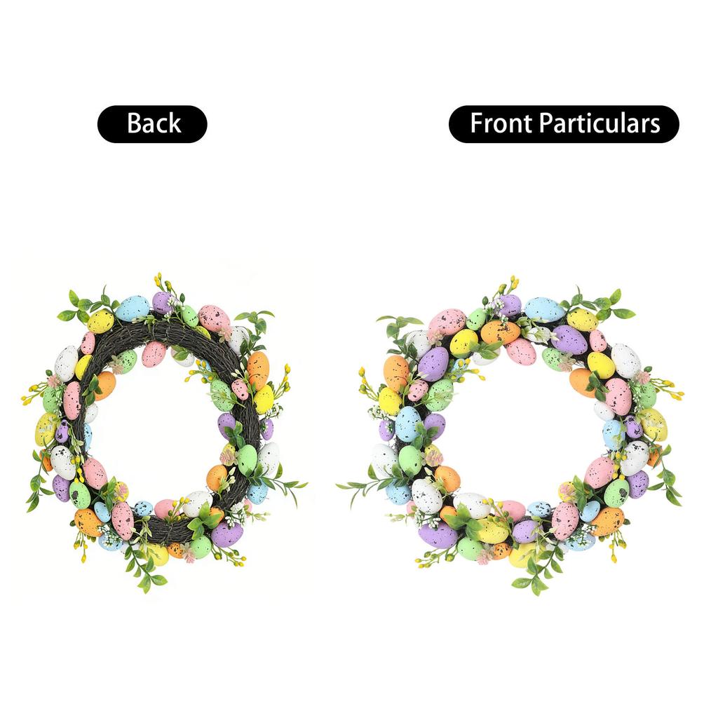 3D 35 cm påskäggskrans, Konstgjord blomma Vårblommande blåregnskrans, Dekoration för ytterdörr