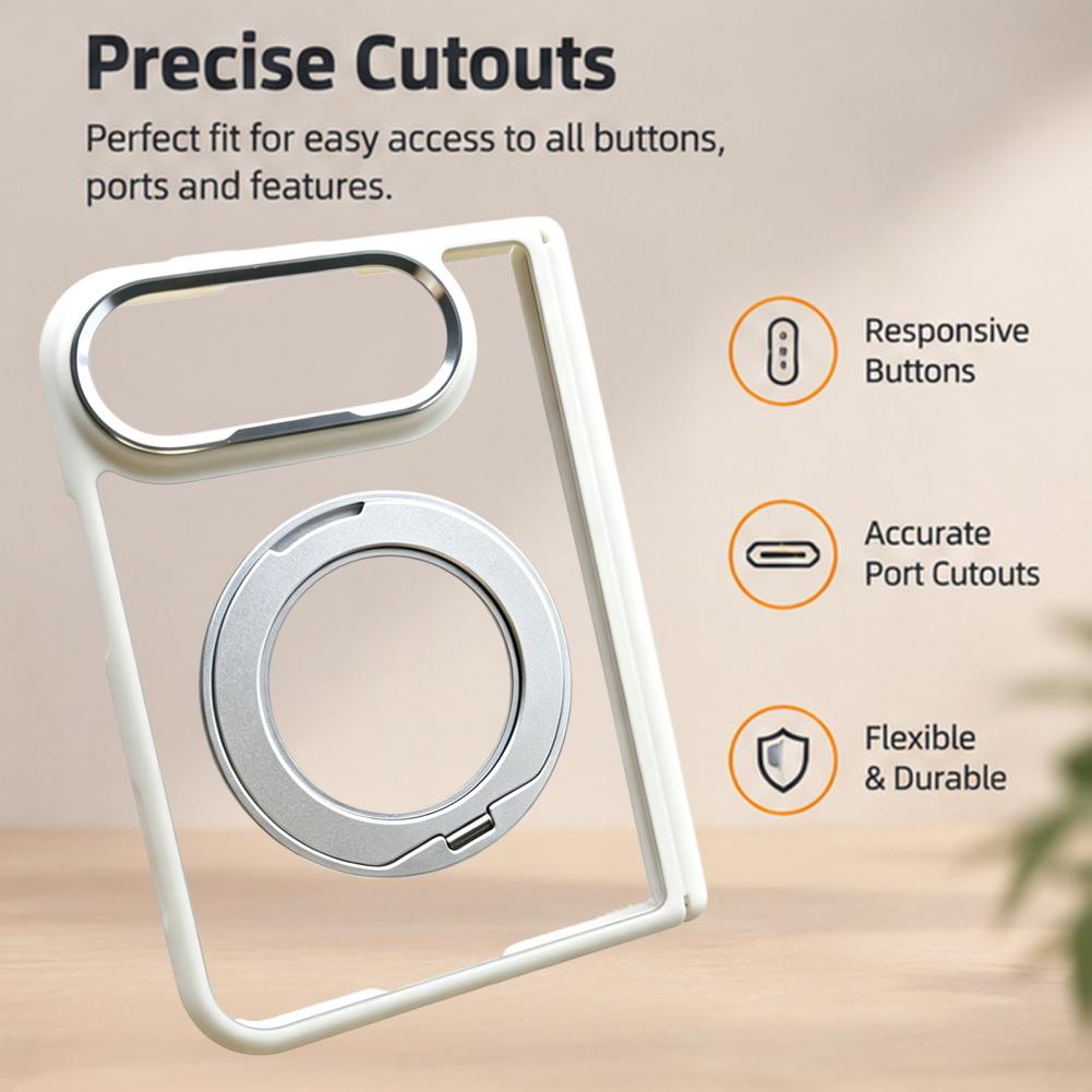 Clear Protective Case for IPhoneDuo 2026 Phone Protector with 360 Degree Rotatable Kickstand Anti-yellowing Phone Cover