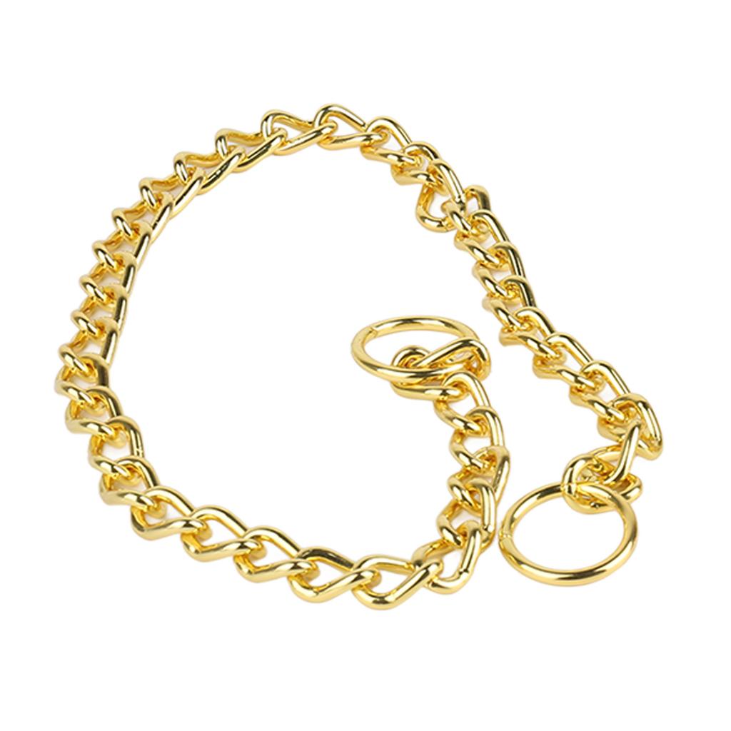 Pet Chain Necklace Gold Color Fashion Decorative Durable Pet Chain Collar for Dogs Cats 0.25x50cm /
