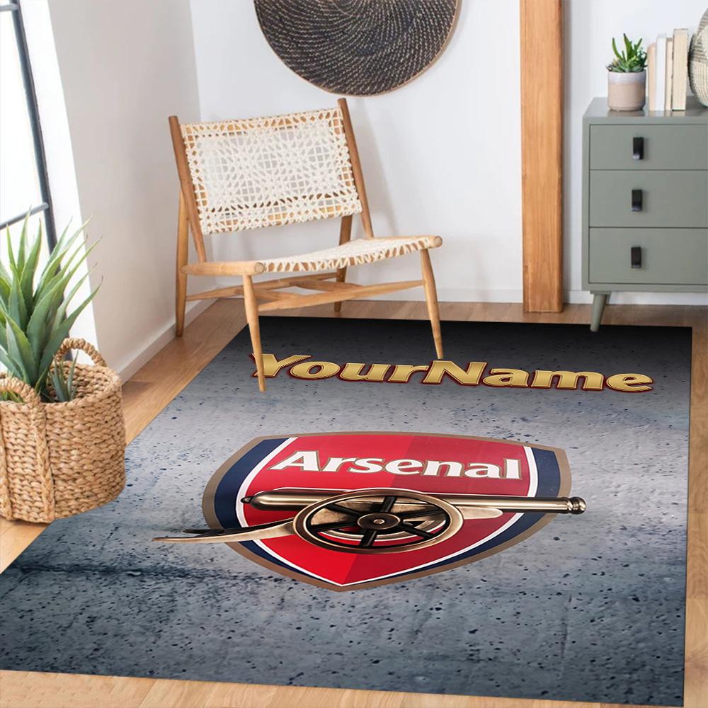 Arsenal Personalized Name Floor Mat Perfect for Living Rooms Dining Room Bedrooms Balcony Anti-slip Rug Anime Office Decor