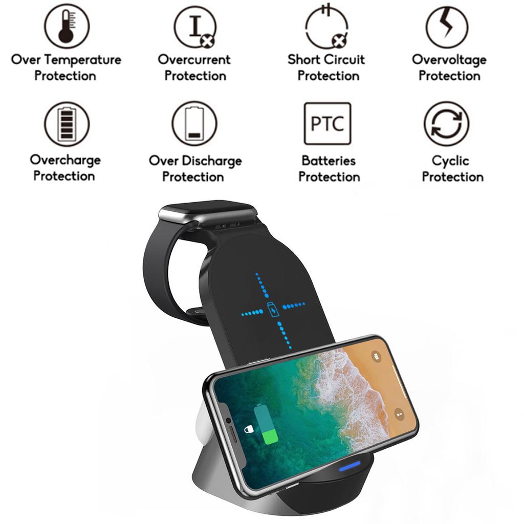 Buy [ Automatic Poweroff ] Newest Vertical 15W 3IN1 Wireless Phone