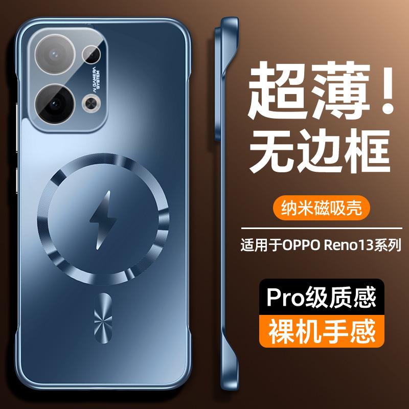 The Dazzling Gold Frameless Magnetic Phone Case Is Compatible with OPPO RENO14 Full-coverage Lens Protector and FIND X8 Ultra-thin Matte Finish