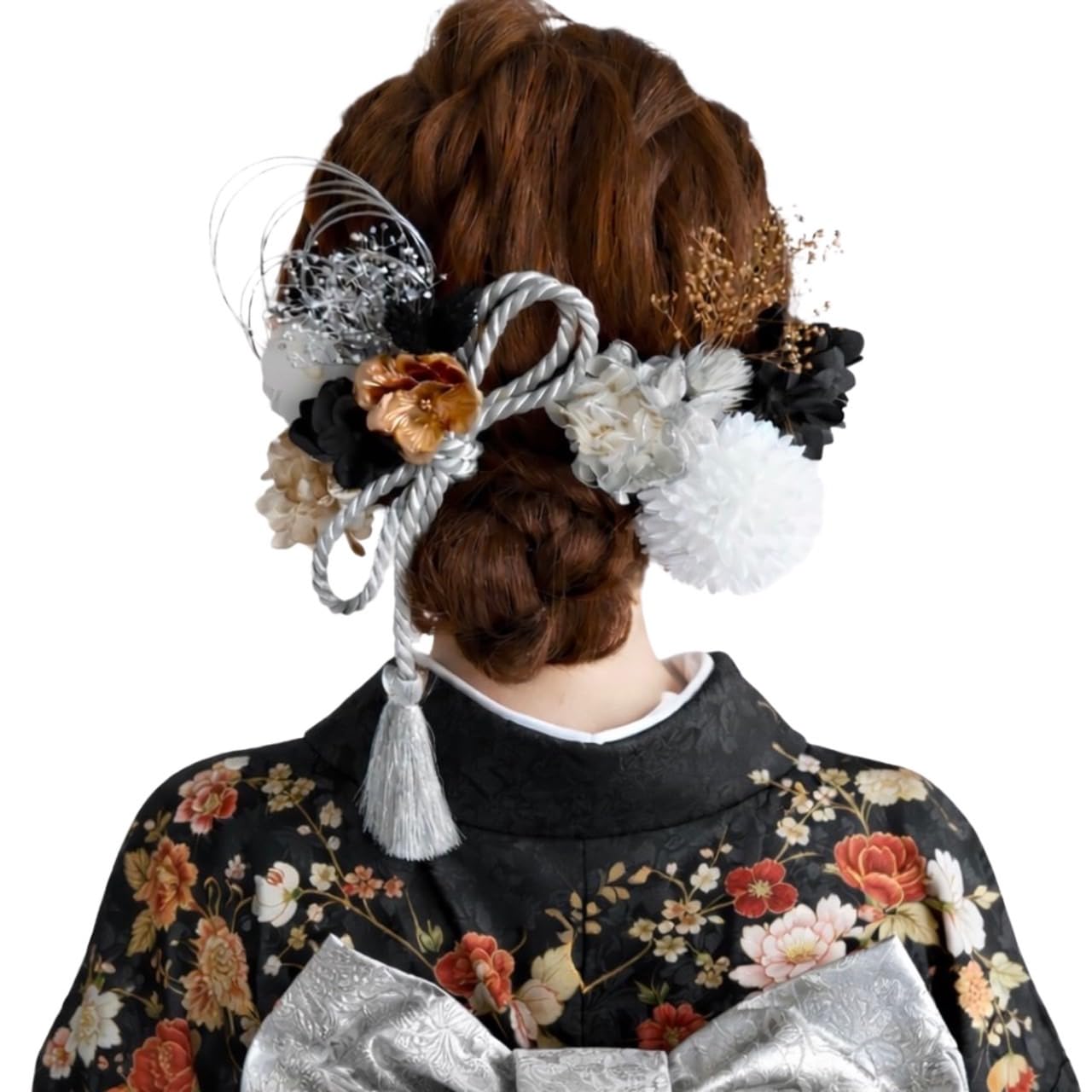 

[Bria] Preserved Flower Hair Ornament for Coming-of-Age Ceremony, Graduation Ceremony, Wedding, Shichi-Go-San (7-5-3 Festival), and Traditional